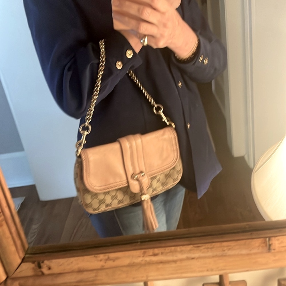 💕💕SOLD 💕💕GUC Gucci Vintage Pochette . Canvas with leather tasseled trim - Picture 12 of 12